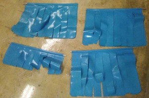 (4) Ecolab Vinyl Dishwasher Curtains With Rods