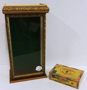 Glass Display Case and King Edward Cigar Box