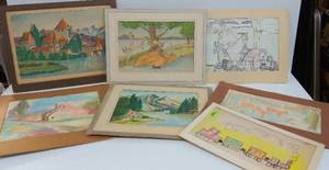 Paintings, Drawings and Lady and Tramp Cutout Display
