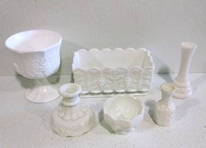 Assorted Milk Glass