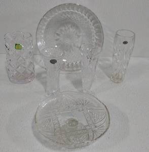 Crystalware, Vases, Bowl and Platter
