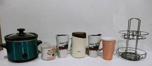 Crockpot, Coffee Cups, Coffee Grinder, Spice Rack, Everest Airpot