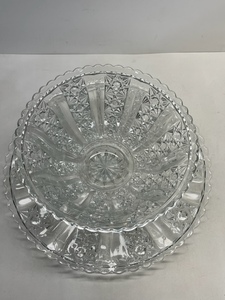Extra Large Crystal Punch Bowl and Platter