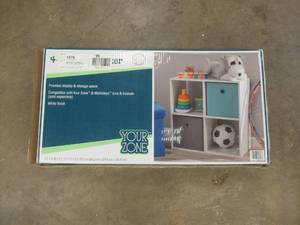 lot 746 image: MAINSTAY YOUR ZONE 4 CUBE ORGANIZER IN WHITE (BINS AND BASKETS SOLD SEPARATELY) (CUSTOMER RETURN)