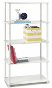 lot 773 image: Mainstays 5 Shelf Storage Shelving Unit In White.