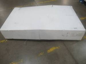 lot 801 image: Keter 60 Gallon Storage Bench, Brown Wood Look and Feel, Dimensions 52.3 x 24 x 35 Tall.