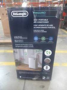 lot 817 image: DeLonghi Pinguino PACEM369S 500-Sq. Ft. Portable Air Conditioner. Unclaimed Freight.