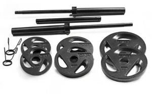 lot 790 image: CAP Barbell Olympic Weight Set, 110 lbs.