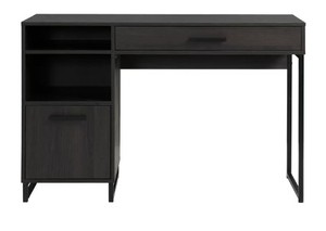 lot 841 image: Mainstays Wood & Metal Writing Desk with 1 Drawer and 1 Door, Espresso Finish. H20-0560.