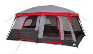 lot 855 image: Ozark Trail 12-Person Cabin Tent, with Convertible Screen Room