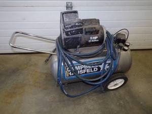 lot 6 image: Campbell Hausfield 5HP 20 Gallon Air Compressor