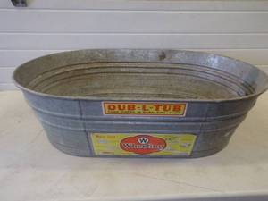 lot 8 image: Wheeling Galvanized Tub