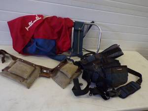 lot 42 image: Leather Tool Belt, Tool Belt and Frame Backpack