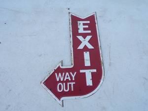 lot 17 image: Metal Exit Sign