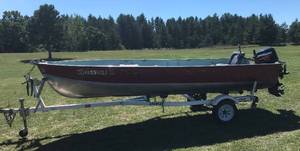 1974 Lund 16 Boat w Spartan Trailer