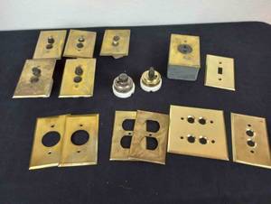 lot 279 image: Vintage Brass Electrical Switches