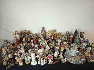 lot 291 image: Porcelain Figurines, Plates, and Trees
