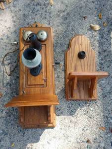 lot 297 image: Antique Phone and Shelf
