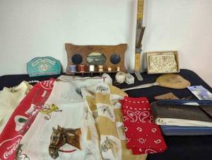 lot 331 image: Kit Carson Coca Cola Handkerchief, and Vintage Sewing Notions