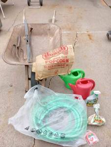 lot 392 image: Antique Wheel Barrow and Garden Accessories