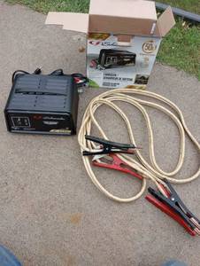 lot 404 image: Schumacher Battery Charger and Heavy Duty Jumper Cables
