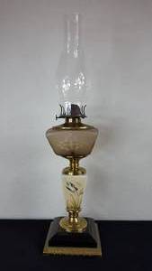 lot 162 image: Antique Kerosene Glass Composite Lamp
