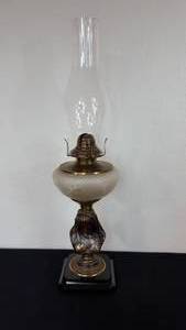 lot 90 image: Antique Kerosene Figural Composite Lamp