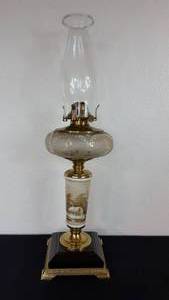 lot 93 image: Antique Kerosene Glass Composite Lamp