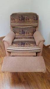 lot 108 image: Upholstered Swivel Rocker Recliner Chair