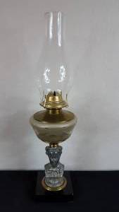 lot 137 image: Antique Kerosene Figural Composite Lamp