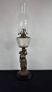 lot 147 image: Antique Kerosene Figural Composite Lamp