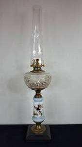 lot 148 image: Antique Kerosene Glass Composite Lamp