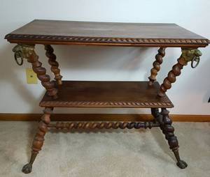 lot 25 image: Antique Barley Twist Occasional Table
