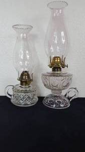lot 41 image: Vintage Glass Kerosene Finger Lamps