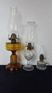 lot 62 image: Vintage Kerosene glass Lamps