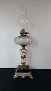 lot 64 image: Antique Kerosene Glass Composite Lamp