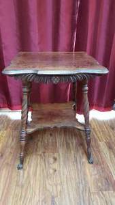 lot 80 image: Antique Occasional Table with Glass Ball & Claw Feet
