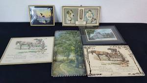lot 214 image: Antique Advertisement Thermometer and Pictures