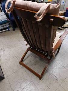 Antique Wood Folding Sun Chair