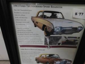 1963 Ford Thunderbird Picture Framed - 11 x 13.5