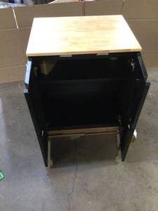 lot 19 image: Husky Heavy Duty Welded 20-Gauge Steel 2-Door Garage Base Cabinet in Black (28 in. W x 32 in. H x 21.5 in. D) Customer Returns See Terms on Auction