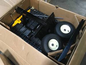 lot 29 image: Cub Cadet Original Equipment 2-Wheel Hauler for Lawn Tractors and Zero-Turn Mowers Customer Returns See Terms on Auction