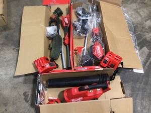 lot 7 image: Lot of Assorted Milwaukee Lawn Care Iems  No Battery Included in One Unit Customer Returns See Terms on Auction