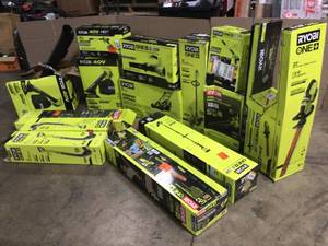 lot 18 image: Lot of Assorted Ryobi Lawn Care Items Various Models and Conditons Customer Returns See Terms on Auction