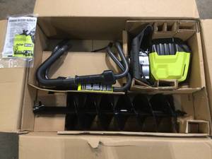 lot 39 image: RYOBI 40V HP Brushless Cordless Earth Auger with 8 in. Bit (Tool Only) Customer Returns See Terms on Auction