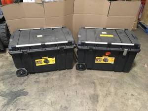 Lot of 2 DEWALT Tough Chest 38 in. 63 Gal. Mobile Tool Box Customer Returns See Terms on Auction