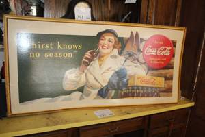 lot 357 image: Vintage Coca-Cola Cardboard Sign