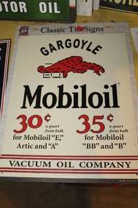 lot 384 image: Gargoyle Mobiloil Classic Tin Sign (in original packaging)