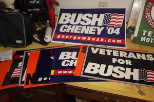 lot 398 image: Lot of (15) Political Signs - BushCheney