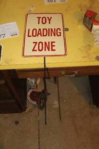 lot 377 image: Toy Loading Zone Metal Sign